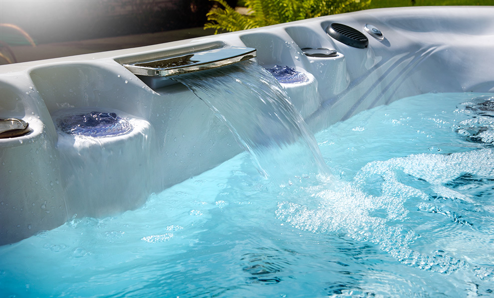 hot tub installation on a back patio